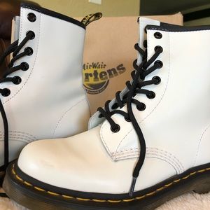 Authentic white Dr. Martens 1460s worn twice